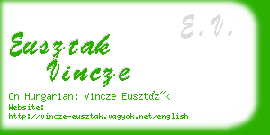 eusztak vincze business card